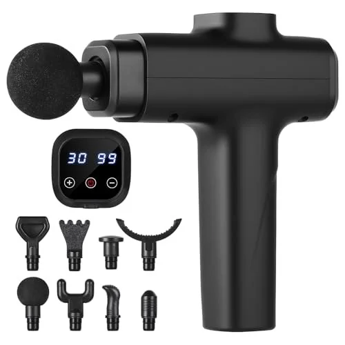 ✨ YARUIKE Massageador Muscular 30 Velocidades, 8 Cabeças, Motor Silencioso