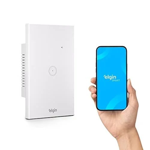 ✨ Interruptor Inteligente Touch Elgin 1 Botão Wi-Fi compatível com Alexa e Google Home