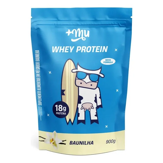 ✨ Whey Protein +Mu Proteína Concentrada Baunilha 900g Sachê